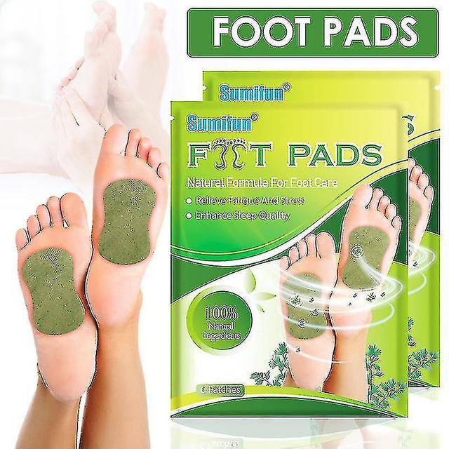 Youlaicai 6pcs/pack Wormwood Foot Pads Chinese Traditional Old Beijing Herbal Foot Patches Improve Sleeping on Productcaster.