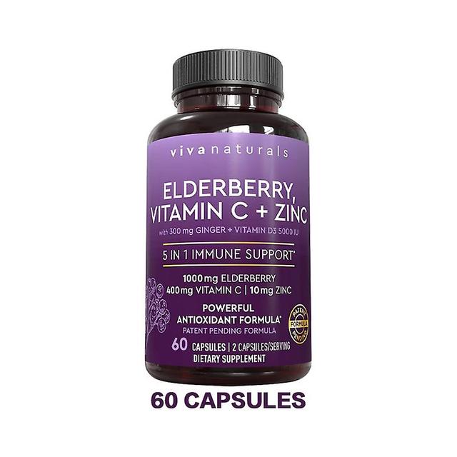 Vorallme Elderberry, Vitamin C, Zinc, & Ginger Immune Support Supplement, 2 Month Supply (120 Capsules) Daily Immune Support For Adults 60 capsules on Productcaster.