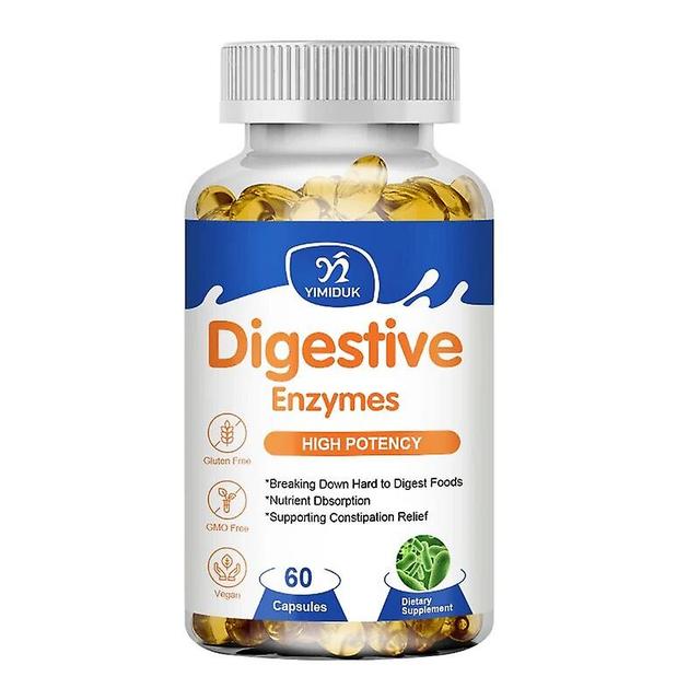 Visgaler Digestive Enzyme Capsules Relieve Indigestion Strengthens Digestive System Promote Intestinal Absorption 1 Bottles 60 pcs on Productcaster.