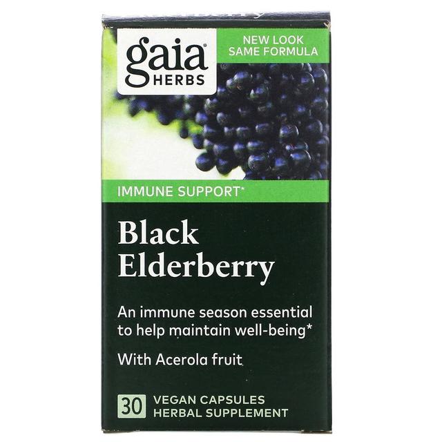 Gaia Herbs, Black Elderberry with Acerola Fruit, 30 Vegan Capsules on Productcaster.