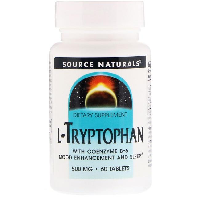 Source Naturals Källa Naturals, L-tryptofan med coenzym B-6, 500 mg, 60 Tabletter on Productcaster.