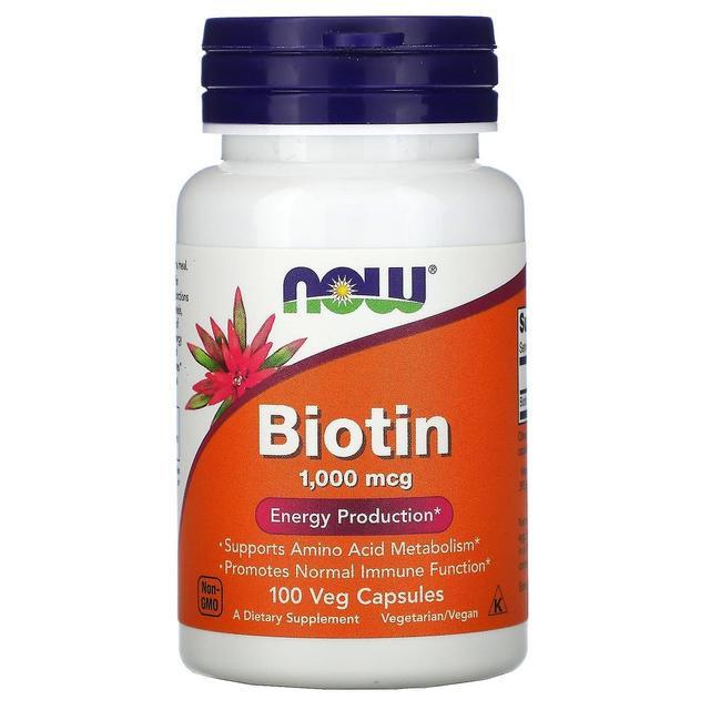 NOW Foods, Biotin, 1,000 mcg, 100 Veg Capsules on Productcaster.