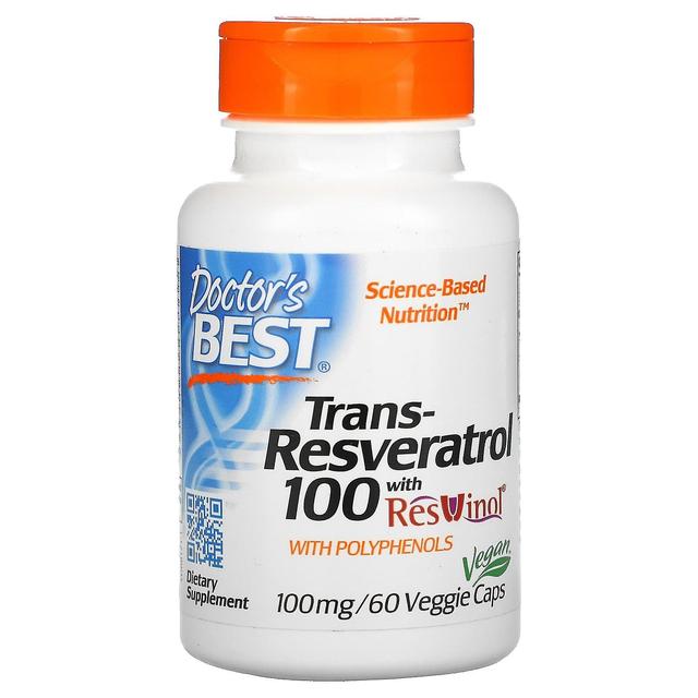 Doctor's Best, Trans-Resveratrol 100 with ResVinol, 100 mg, 60 Veggie Caps on Productcaster.