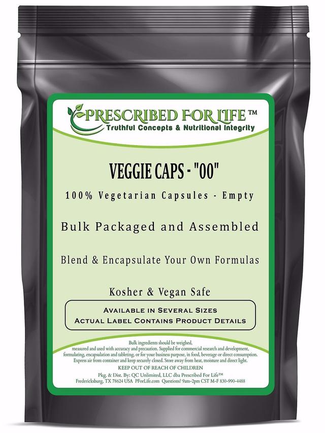 Prescribed For Life Veggie Caps - 100% Vegetarian Capsules - Size "00" Bulk Clear Empty Vcaps 500 ct on Productcaster.