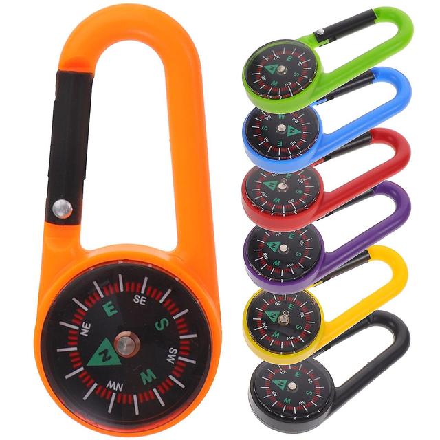 12pcs Portable Compass Pocket Compass Carabiner Compass Colored Climbing Compass Small Compass on Productcaster.