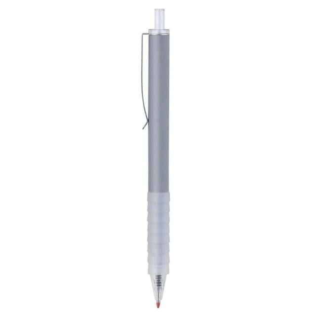 Szmtcv 1pc/6pcs Press Gel Pen With Metal Pen Clip Simple Design Stationery Pen For School Office Grey on Productcaster.