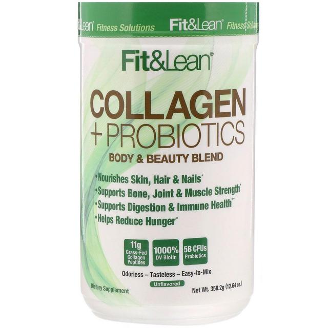 Fit & Lean, Collagen + Probiotics, Unflavored, 12.64 oz (358.2 g) on Productcaster.