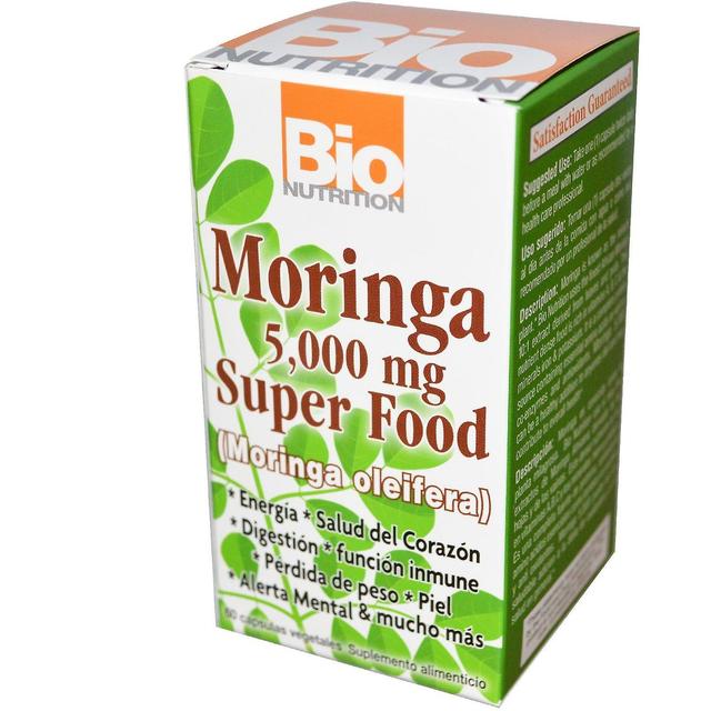 Bio Nutrition, Moringa Super Food, 5,000 mg, 60 Vegetable Capsules on Productcaster.