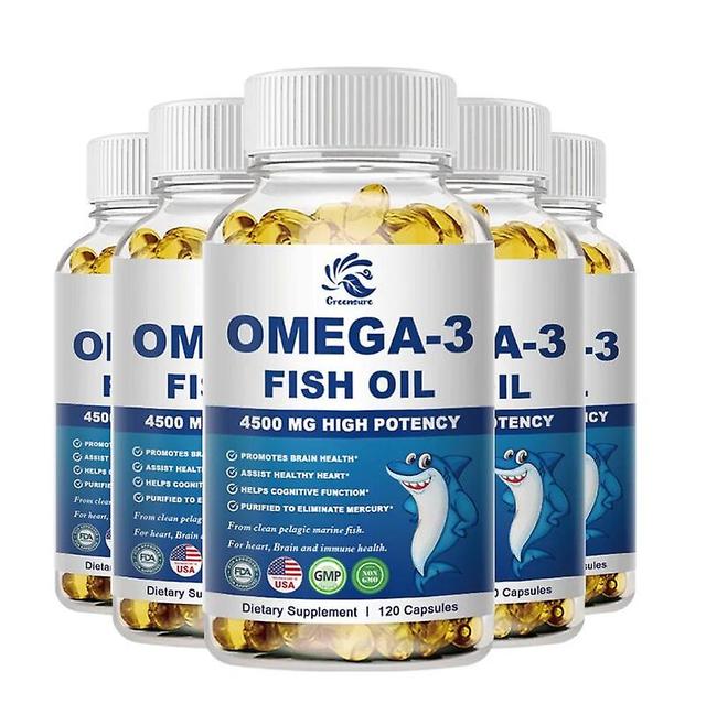 Visgaler 60/120pcs Omega-3 Fish Oil Capsules Dietary Supplement for including EPA and DHA 5 Bottle 120 pills on Productcaster.