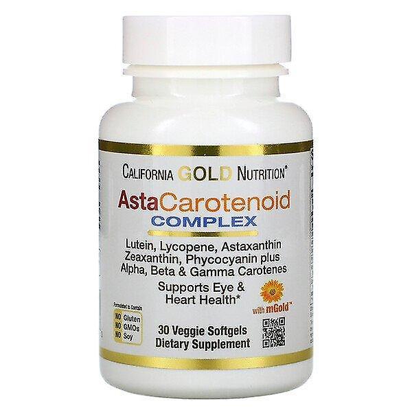 California Gold Nutrition Californien Gold Ernæring, AstaCarotenoid Complex, Lutein, Lycopen, Astaxanthin Complex, 30 Veggie on Productcaster.