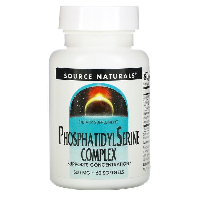 Source Naturals Källa Naturals, Fosfatidyl Serine Complex, 500 mg, 60 Softgels on Productcaster.