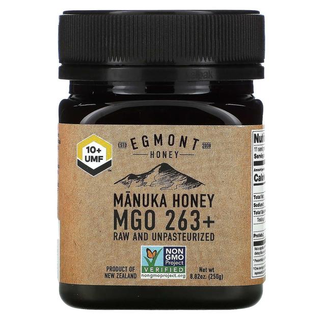 Egmont Honey Egmont Honning, Manuka Honning, Rå og Upasteuriseret, MGO 263+, 8,82 oz (250 g) on Productcaster.