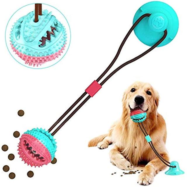 Suction Cup Dog Toy Multifunction Pet Molar Bite Toy Dog Ropes Toy Interactive Puppy Molar Training Rope Self-playing Rubber Chew Ball With Suction Cu on Productcaster.