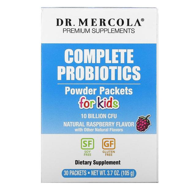 Dr. Mercola, Complete Probiotics Powder Packets for Kids, Natural Raspberry , 10 Billion CFU, 30 Pac on Productcaster.