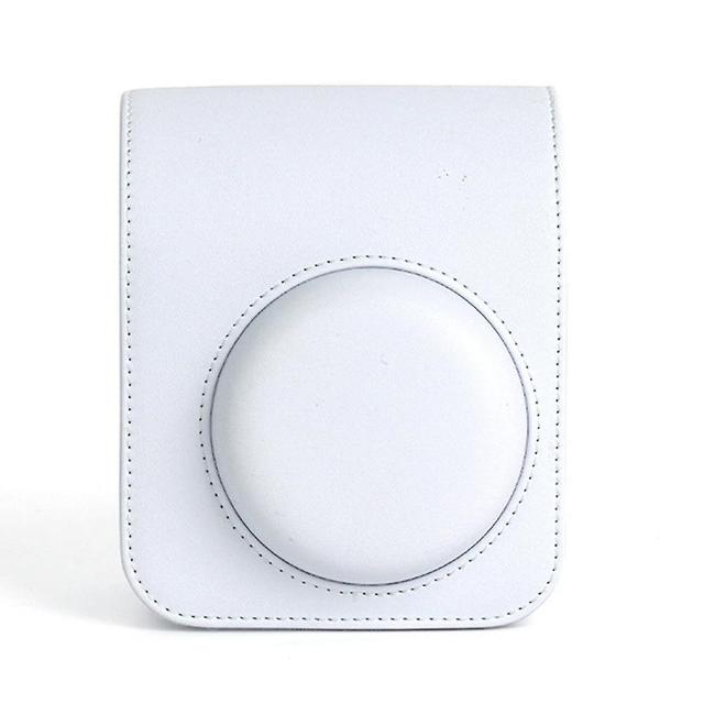 Scacv Solid-color Pu Instants Camera Bag Adjustables Strap Camera Stroage Pack For Traveling Trip White on Productcaster.