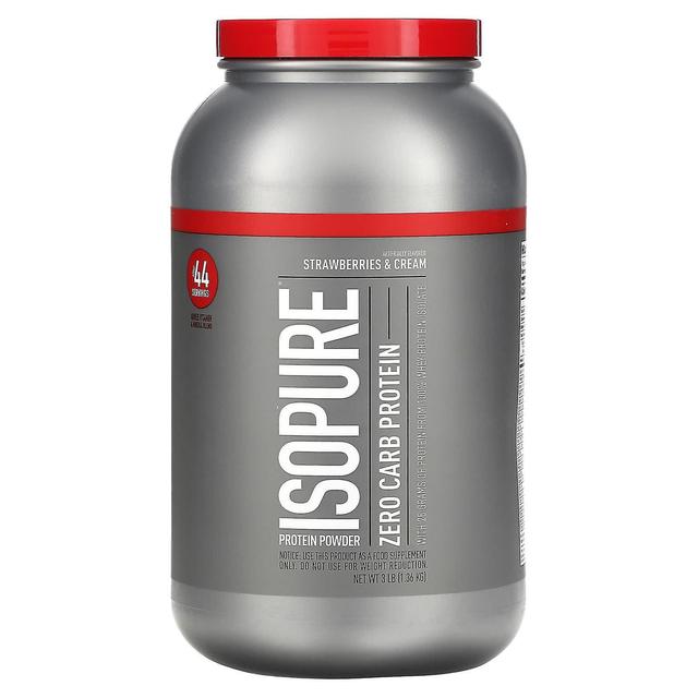 Isopure, Zero Carb, Protein Powder, Strawberries & Cream, 3 lb (1.36 kg) on Productcaster.