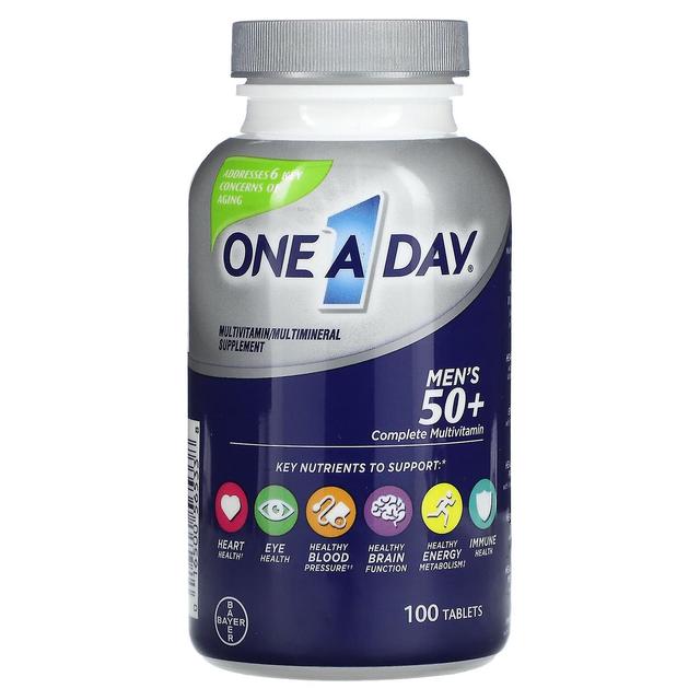 One A Day En om dagen, mænd 50+, komplet multivitamin / multimineraltilskud, 100 tabletter on Productcaster.