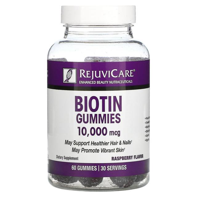 Rejuvicare, Biotin Gummies, Raspberry, 10,000 mcg, 60 Gummies on Productcaster.