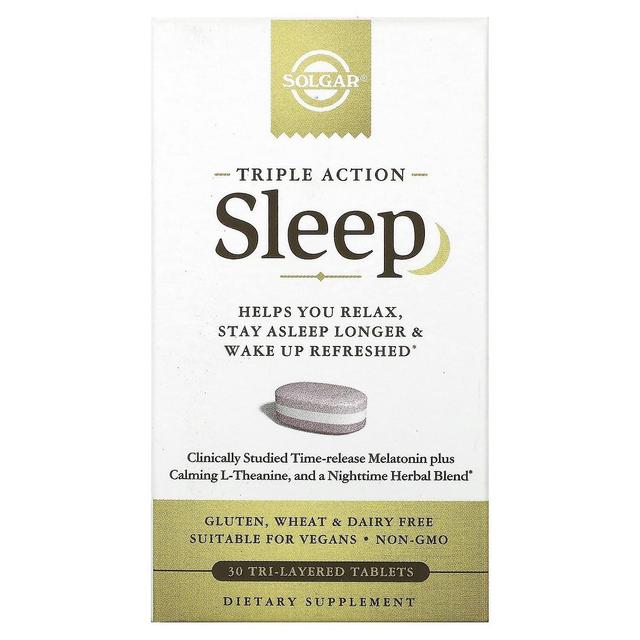 Solgar, Sleep, Triple Action, 30 Tri-Layered Tablets on Productcaster.