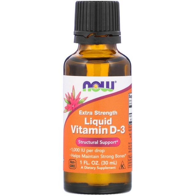 NOW Foods Nu fødevarer, flydende vitamin D-3, ekstra styrke, 1.000 IE, 1 fl oz (30 ml) on Productcaster.