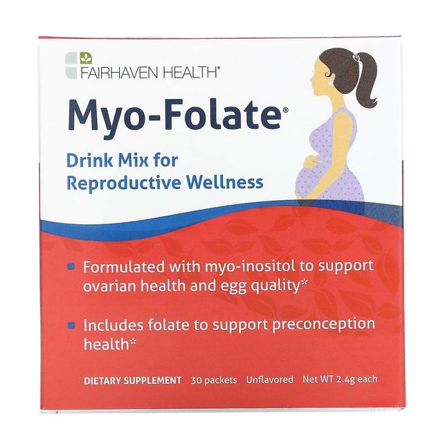 Fairhaven Health, Myo-Folate, Drink Mix for Reproductive Wellness, Unflavored, 30 Packets, 2.4 g Eac on Productcaster.