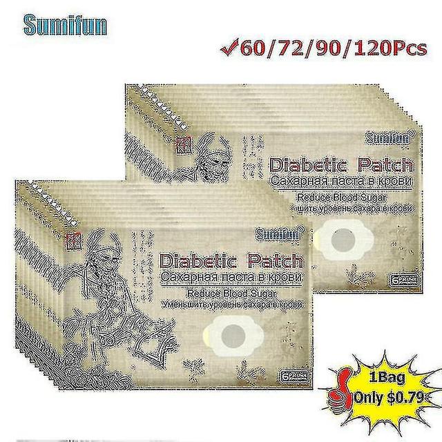 60-120pcs Diabetic Patch Chinese Natural Herbal Navel Sticker Blood Glucose Lower Blood Sugar Levels Body Care Plaster 120pcs in 20bags on Productcaster.