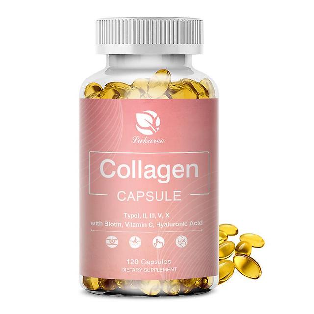 Huamade Organic Collagen Capsules Whitening Skin Care Moisturizing Anti-wrinkle Anti-aging Health Food Vitamin C Supplements 120pcs on Productcaster.