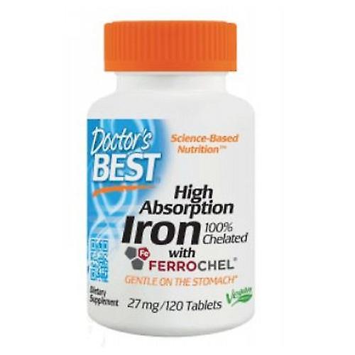 Doctor's Best Doctors Best High Absorption Iron with Ferrochel, 120 Tabs (Pack of 2) on Productcaster.