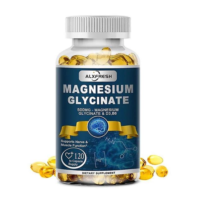 Visgaler Alxfresh 60/120pcs Magnesium Glycine Capsule Promotes Muscle Nerve Natural Capsule Free Dietary Supplement Health Food 1X Bottle 60pcs on Productcaster.