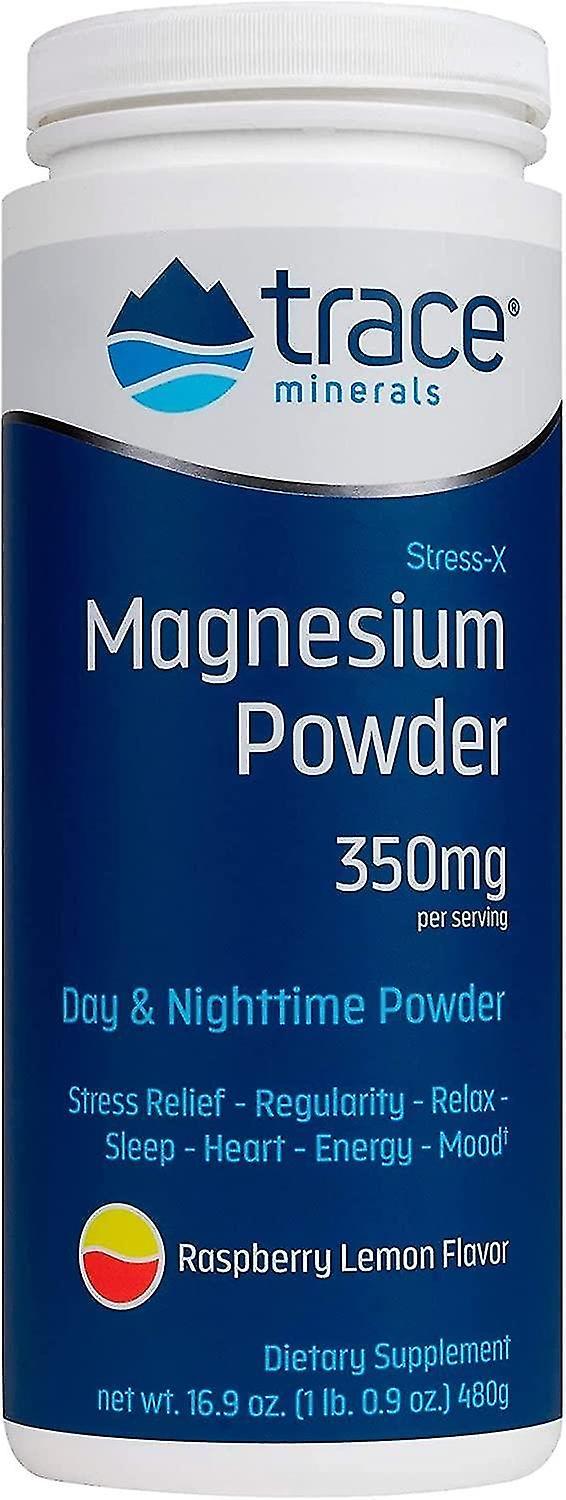 Trace Minerals Stress-X Magnesium Powder 350mg Raspberry-Lemon Flavour 480g on Productcaster.