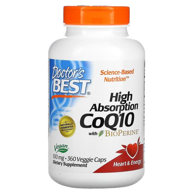 Doctor's Best Lægens bedste, høj absorption CoQ10 med BioPerine, 100 mg, 360 veggie caps on Productcaster.