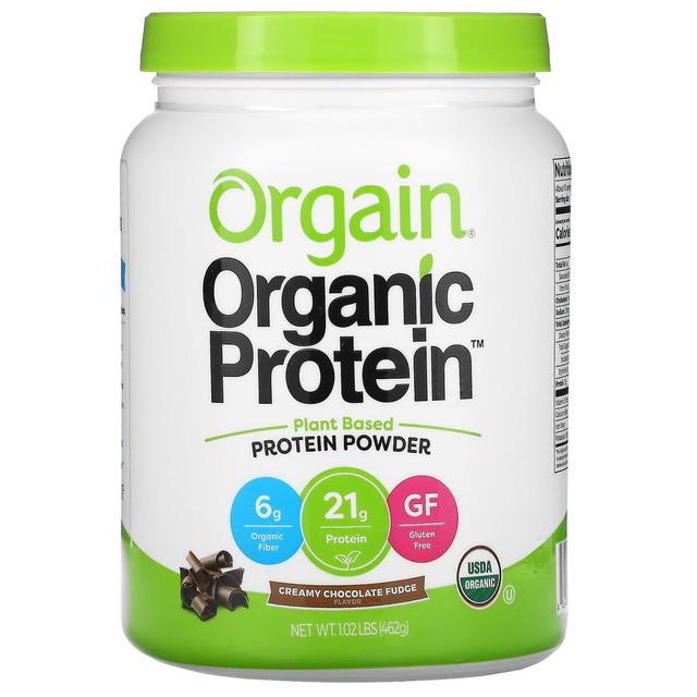 Orgain, Organic Protein Powder, Plant Based, Creamy Chocolate Fudge, 1.02 lb (462 g) on Productcaster.