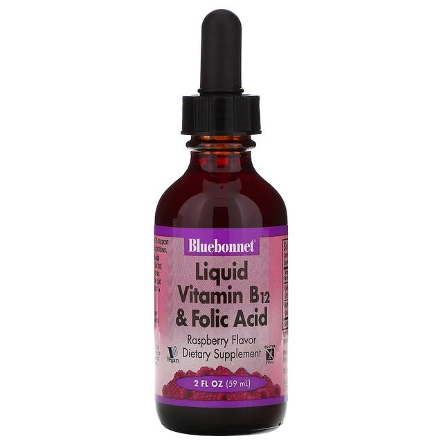 Bluebonnet Nutrition, Liquid Vitamin B-12 & Folic Acid, Natural Raspberry Flavor, 2 fl oz (59 ml) on Productcaster.