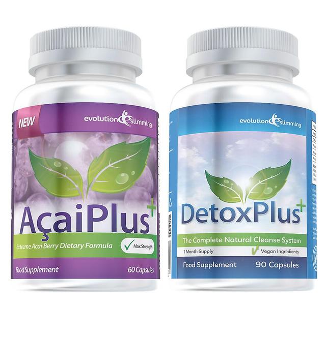 Acai Plus and Detox Plus Cleanse Combo Pack - 1 Month Supply - Acai Berry Combo Pack - Evolution Slimming on Productcaster.