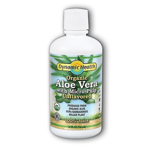 Dynamic Health Laboratories Organic Aloe Vera Juice, Micro Pulp Unflavored 32 oz (Pack of 6) on Productcaster.