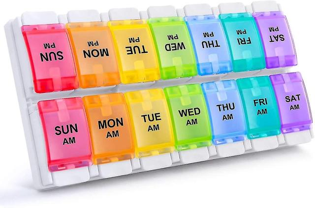 Breey Organizzatore settimanale di pillole di 7 giorni, 2 volte al giorno Pill Box Pill Cases (am Pm), Bpa Free Medicine Organizer per pillole / vi... on Productcaster.