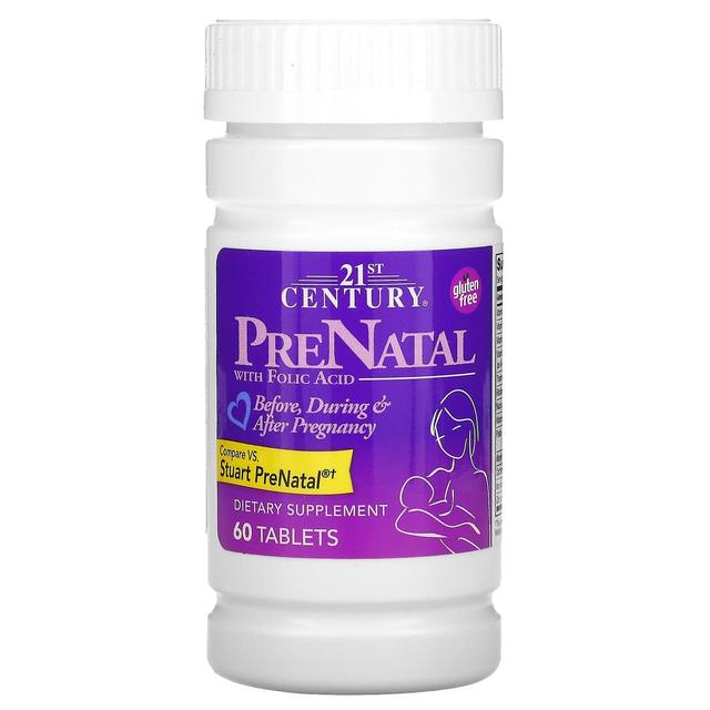 21st Century, PreNatal with Folic Acid, 60 Tablets on Productcaster.