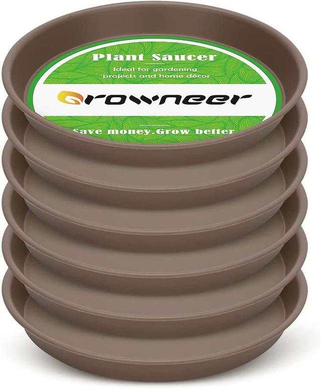 Hgbd-growneer 6 Packs 12 Inches Plant Saucer Drip Trays, Suit For Pots Less Than 10 Inches Bottom Diameter, Round Plastic Plant Pot Saucers Flower Pot on Productcaster.