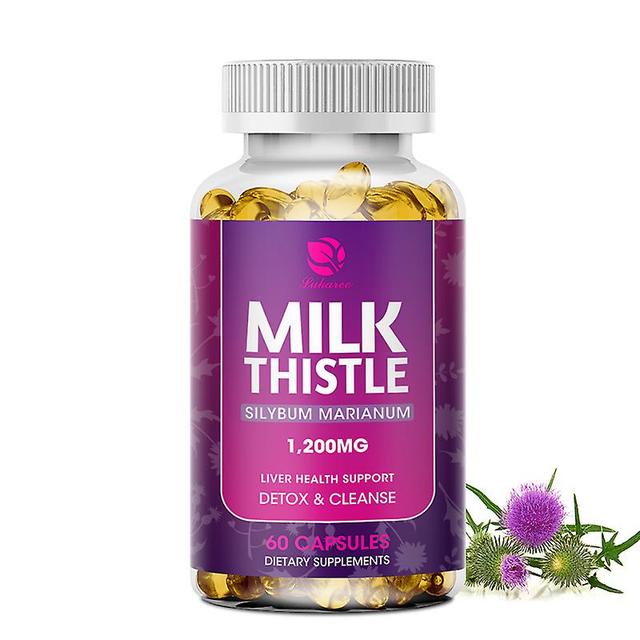 Huamade Natural Milk Thistle Extract Liver Protection Capsule Detox Hudvård Lindra hudens åldrande Skydda lever och blodkärl 60PCS on Productcaster.