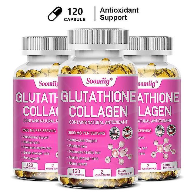 Guoguo Big Tea Glutathione Collagen Capsules Promote Hair Health Repair Whitening Dull Skin Eliminate Fine Lines Dark Spots Wrinkles 120 count-3 bo... on Productcaster.