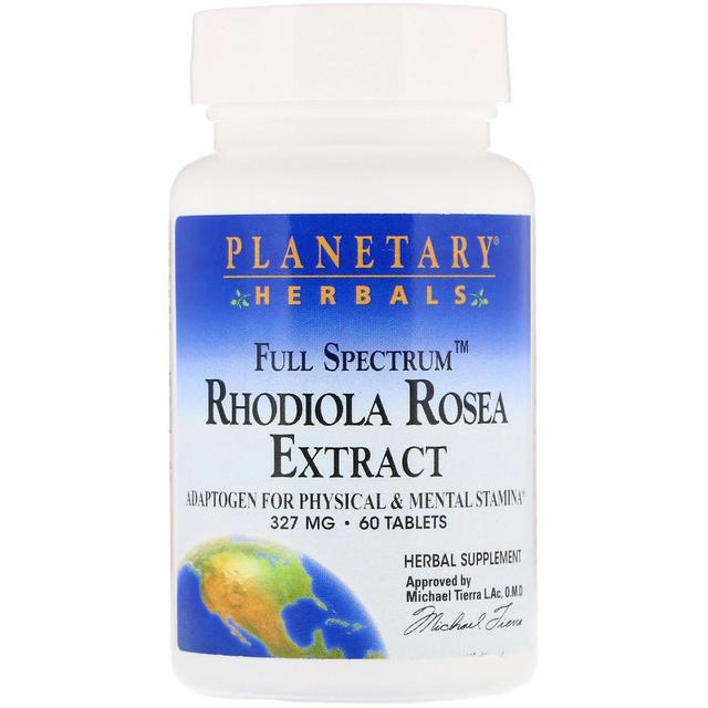 Planetary Herbals, Rhodiola Rosea Extract, Full Spectrum, 327 mg, 60 Tablets on Productcaster.