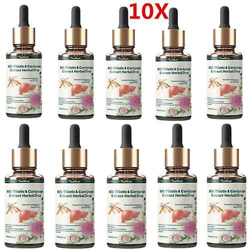 10Pcs TinaHerbs Milk Thistle & Cordyceps Sinensis Drops - Detox & Repair, 30ml As shown on Productcaster.