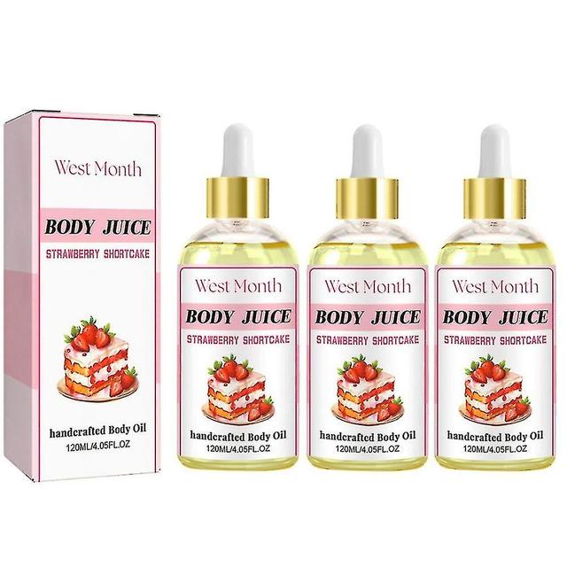 1-3PCS Wildplus Body Juice Oil Strawberry Shortcake, Handcrafted Body Oil for Women on Productcaster.