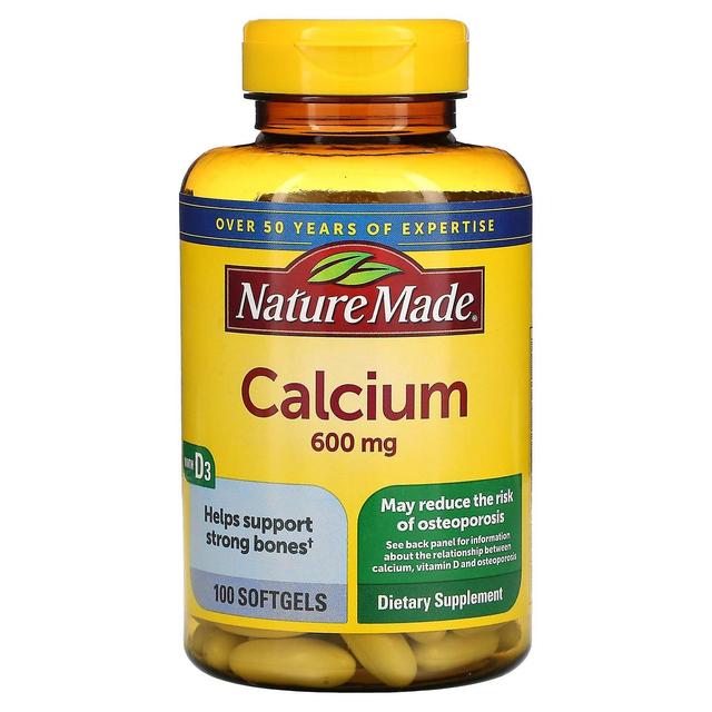 Nature Made, Kalcium med vitamin D3, 600 mg, 100 Softgels on Productcaster.