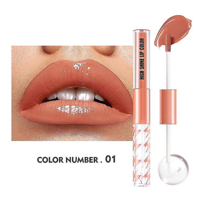 Scacv Double Head Lip Glaze High Shine Moisturizing No Fading Lip Gloss Vandtæt Non-stick Cup Lip Stick 1 on Productcaster.