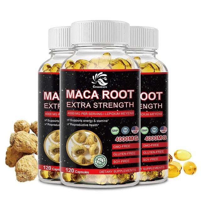 Visgaler 4000mg Maca Root Capsule - Peruvian Maca Root 100% Pure Non-GMO Power Natural Energy and Stamina - 60/120 Capsules 3 Bottle 60 pills on Productcaster.