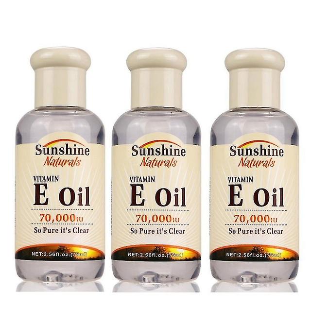 3x New Sunshine Naturals Vitamin E Oil 70000iu Flydende 75ml Aging Rynker Hudpleje-A on Productcaster.