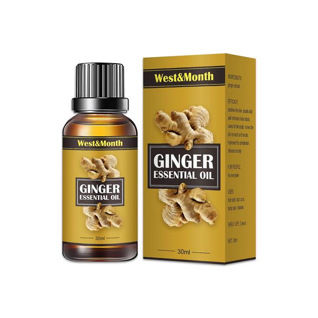 West&Month Massage Essential Oil Ginger Slimming Essential Oil Firms, Heats, Extracts Oil, Relaxes Muscles, and Decomposes Fat 1PC on Productcaster.