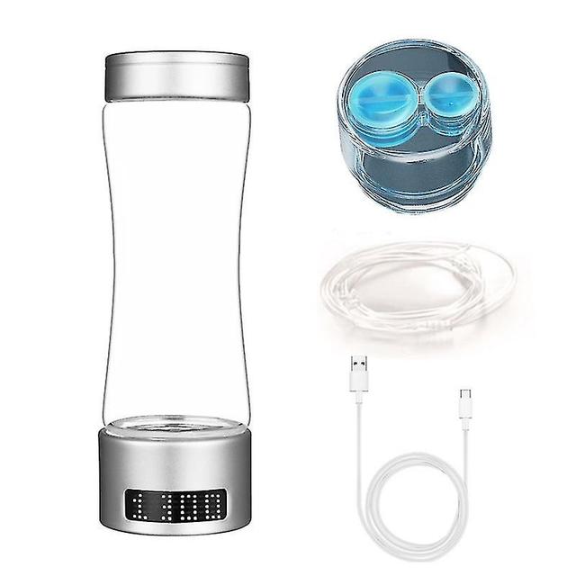 280ML Hydropures Hydrogen Water Bottle 3Min Quick Electrolysis Hydrogen-rich Metabolism Promoting Wa YGWL Silver 1 on Productcaster.