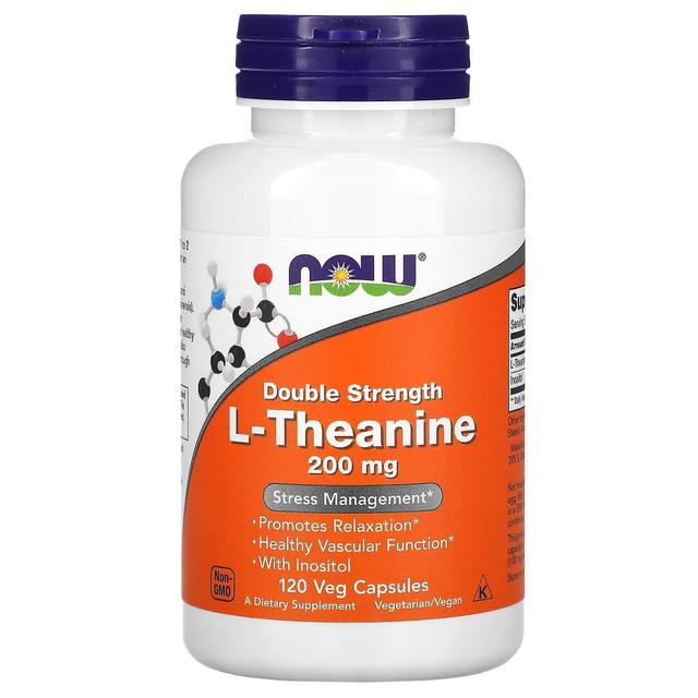 NOW Foods, Double Strength L-Theanine, 200 mg, 120 Veg Capsules on Productcaster.